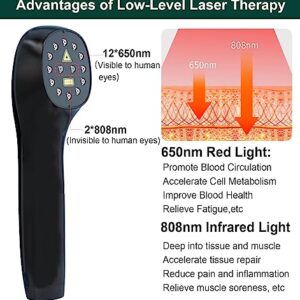 iKeener Vet Device for Pets,Red Light Therapy for Pain Relief,Muscle & Joint Pain from Dog Arthritis,Handheld Infrared Light with 660nm & 850nm Wavelengthsm for Dogs,Cats,Horses (Black)