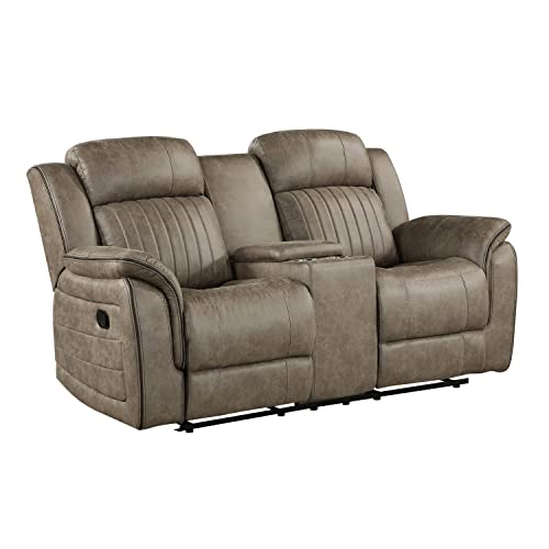 Lexicon Perm Double Reclining Loveseat, Sandy Brown