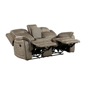 Lexicon Perm Double Reclining Loveseat, Sandy Brown