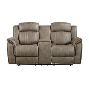 Lexicon Perm Double Reclining Loveseat, Sandy Brown