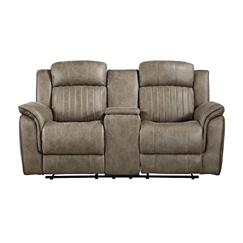 Lexicon Perm Double Reclining Loveseat, Sandy Brown