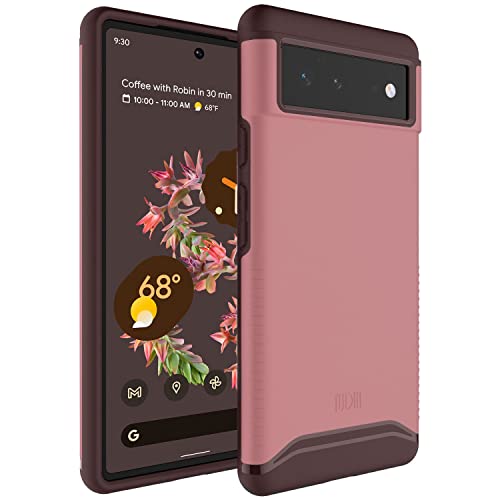 TUDIA DualShield Designed for Google Pixel 6 Case (2021), [Merge] Shockproof Military Grade Slim Heavy Duty Dual Layer Tough Protection for Pixel 6 Phone Case - Smokey Pink