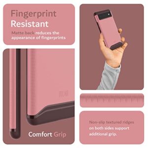 TUDIA DualShield Designed for Google Pixel 6 Case (2021), [Merge] Shockproof Military Grade Slim Heavy Duty Dual Layer Tough Protection for Pixel 6 Phone Case - Smokey Pink