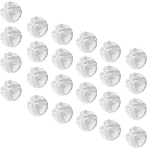 FUNLAX 24pcs Wire Cube Plastic Connectors for Cube Storage, Metal Grid Shelving Unit and Modular Closet Organizer outer diameter is 1.42 inches inner diameter is 0.16 inches (White)