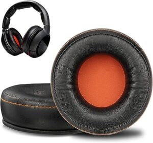 soulwit ear pads cushions replacement, earpads for steelseries siberia 800 (x800, p800), siberia 840, steelseries h, 9h gaming headset, with softer protein leather - black
