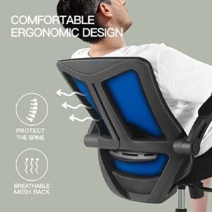 Eognyzie Ergonomic Home Office Desk Chairs with Wheels for Computer Gaming Work Chair with Adjustable Ergonomic Back Support, Mesh Chair with Adjustable Lumbar Support for Home Office Work