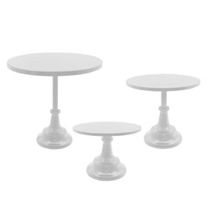cake stands set of 3,metal cupcake stands cake display stands,8/10/12 inch round cake trays dessert display stands,for birthday,party,wedding,party,ceremony,decoration. (iron)