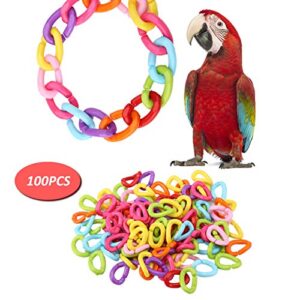 Aqur2020 DIY Chain Links, Plastic C-Clips Hooks Bird Chain Links, for Small Pet