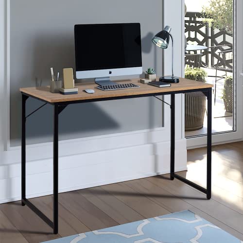 BestOffice Gaming Home Office Writing Study Table Modern Simple Style PC Desk with Metal Frame，Nature