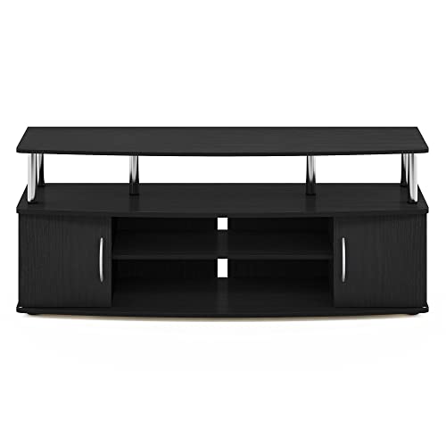 Furinno JAYA Large Entertainment Stand for TV Up to 55 Inch, Americano/Chrome