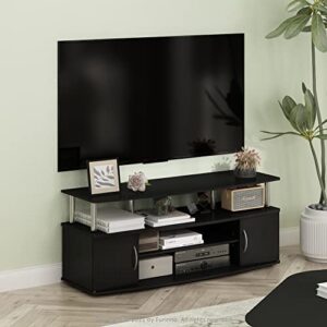 Furinno JAYA Large Entertainment Stand for TV Up to 55 Inch, Americano/Chrome