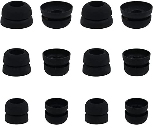 Rqker Double Flange Ear Tips Compatible with Beats Fit Pro, 6 Pairs S/M/L Sizes Soft Silicone Replacement Earbuds Tips Ear Tips Eartips Compatible with Beats Studio Buds & Fit Pro, Black 12