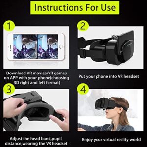 TooTwo VR Headset, Universal Gaming Virtual Reality Goggles Adjustable 4.7-7.2 Inch Screen Compatible with iPhone, Samsung and Android Phone (VR)