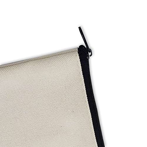 CrazyCharlie 10 Pieces Multipurpose Canvas Craft Bag Natural Color Blank DIY Cosmetic Bag with Zipper(8.2 x 5.1 inch)