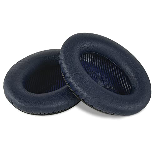 Ear Pads for Bose QC45 QC35 QC35 ii Gaming QC15 QC25 AE2 AE2i AE2w SoundTrue SoundLink Around-Ear Headphones Replacement Ear Cushions, Ear Covers, Headset Earpads (Protein Leather/Midnight Blue)