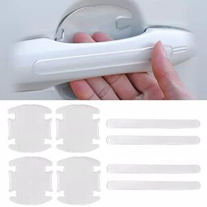 forjume car door handle scratch protector, 8pcs transparent car door handle cup protector film sticker clear door bowl paint anti-scratches protection film, universal fits