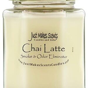 Chai Latte Scented Smoke and Odor Eliminator Candle - Neutralizes Cigarette, Food and Pet Smells - Hand Poured in The USA by Just Makes Scents