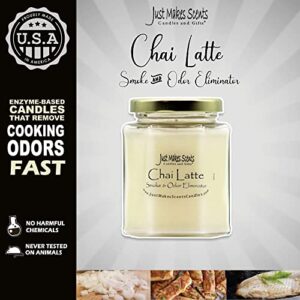 Chai Latte Scented Smoke and Odor Eliminator Candle - Neutralizes Cigarette, Food and Pet Smells - Hand Poured in The USA by Just Makes Scents