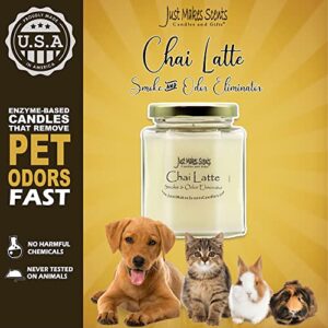 Chai Latte Scented Smoke and Odor Eliminator Candle - Neutralizes Cigarette, Food and Pet Smells - Hand Poured in The USA by Just Makes Scents