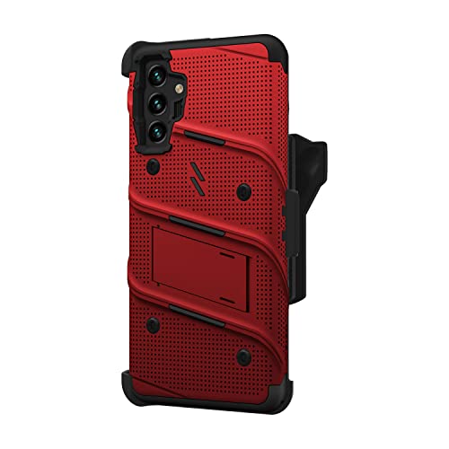 ZIZO Bolt Bundle for Galaxy A13 5G Case with Screen Protector Kickstand Holster Lanyard - Red