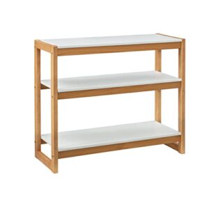linon home decor products boden white and natural low bookcase