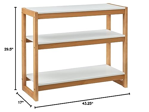 Linon Home Decor Products Boden White and Natural Low Bookcase