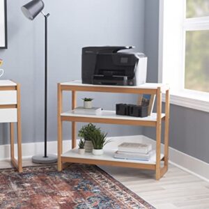 Linon Home Decor Products Boden White and Natural Low Bookcase