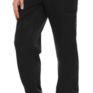 MediChic Mens Scrubs Stretch Scrub Joggers Pants with Six Pockets, Available in Over Eight Colors Black