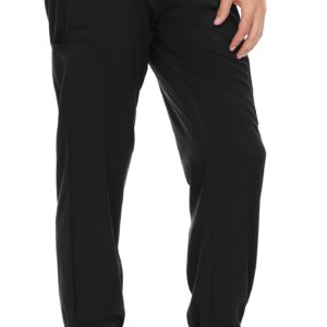 MediChic Mens Scrubs Stretch Scrub Joggers Pants with Six Pockets, Available in Over Eight Colors Black