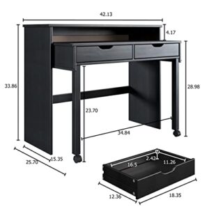 Linon Home Decor Products Black Extendable Console Linon Corinne Desk