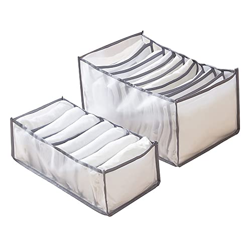 Wardrobe Clothes Organizer 2PCS Drawer Organizers Clothes Washable Wardrobe Clothes Organizer Foldable Drawer Compartment Storage