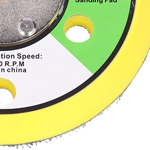 Eujgoov 5in Sanding Pad, 12000RPM 5/16”Arbor with 24 Thread Mounts Hook and Loop PU Backing Plate for Drill Polishing Pad