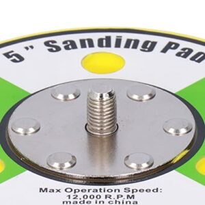 Eujgoov 5in Sanding Pad, 12000RPM 5/16”Arbor with 24 Thread Mounts Hook and Loop PU Backing Plate for Drill Polishing Pad