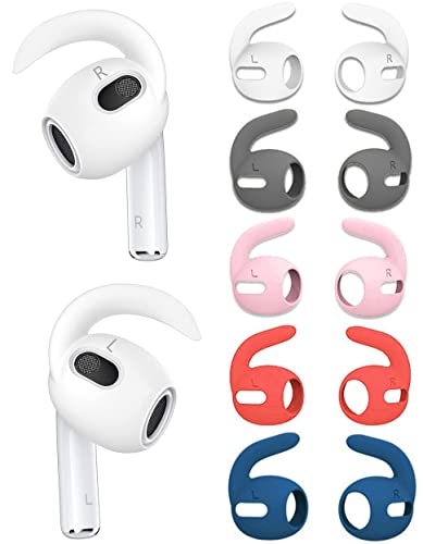 JNSA 5 Pairs Ear Hooks Compatible with AirPods 3rd Generation, Earhook Accessories Compatible with AirPods 3, 5 Colors 5 Pairsn (a35c5p)