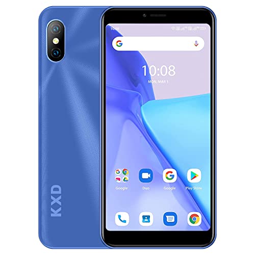 KXD 6A Unlocked Phone 5.5" Full Screen Smartphone 8MP HD+ Camera 8GB ROM with 64GB Extend Memory Android Cell Phones 2500mAh Battery Mobile Phone Blue