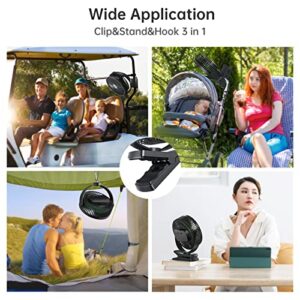 10000 mAh 8.5 Inch Clip-on Fan, Rechargeable Battery Operated Portable Fan with 4 Speeds, Quiet, USB Camping Fan with Hook, for Golf Cart, Treadmill, Lasts 40hrs, Baby Stroller, Office Desk Fan