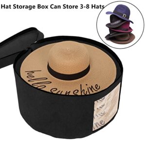Color You Hat Box, Hat Storage Box 17" Diameter Hat Boxes for Women Men Storage Large Round Hat Travel Case with Dustproof Lid Travel Hat Box Stuffed Animal Toy Clothes Sheet Hat Organizer