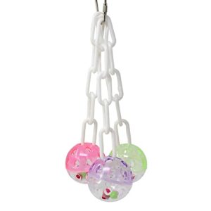 angel3292 parrot toy colorful bell ball plastic hanging toy cute bird chew toy cage toy for cockatiel parakeet parrot chew toy bite