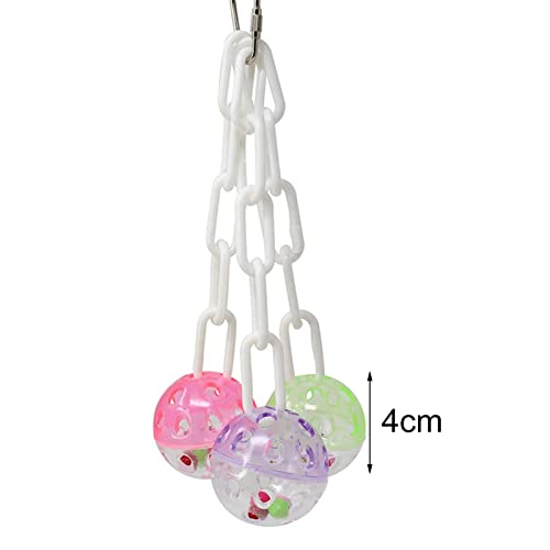 angel3292 Parrot Toy Colorful Bell Ball Plastic Hanging Toy Cute Bird Chew Toy Cage Toy for Cockatiel Parakeet Parrot Chew Toy Bite