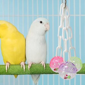 angel3292 Parrot Toy Colorful Bell Ball Plastic Hanging Toy Cute Bird Chew Toy Cage Toy for Cockatiel Parakeet Parrot Chew Toy Bite