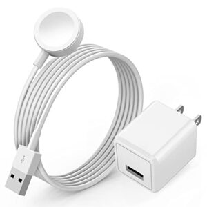watch charger for apple watch charger, long 6.6ft iwatch portable wireless fast charging cable cord with usb wall charger plug adapter block compatible with apple watch series 8/7/se/6/5/4/3/2/1