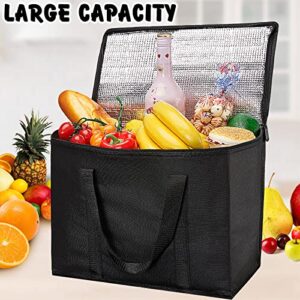 10 Pack Insulated Grocery Bags Food Delivery Bag Cooler Bag Reusable Insulated Shopping Bag with Sturdy Zipper and Handles Large Foldable Insulated Bag for Hot or Cold Food Delivery,Groceries,Travel