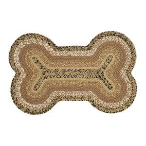 vhc brands kettle grove, bone shape indoor-outdoor rug, recycled polyester, small, black, 11.5x17.5
