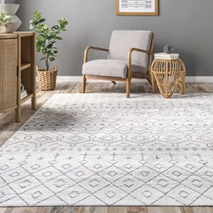 nuLOOM Audrey Machine Washable Geometric Moroccan Area Rug, 5x8, Ivory