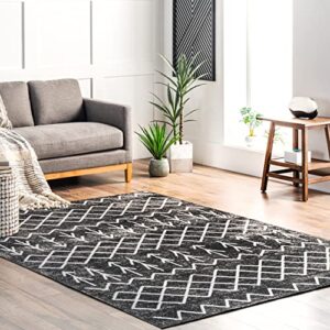 nuloom malia machine washable moroccan area rug, 8x10, grey