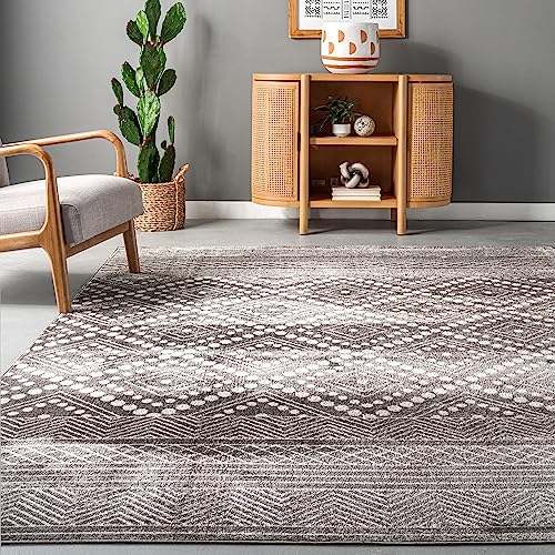 nuLOOM Phyllis Machine Washable Diamond Trellis Area Rug, 8x10, Grey