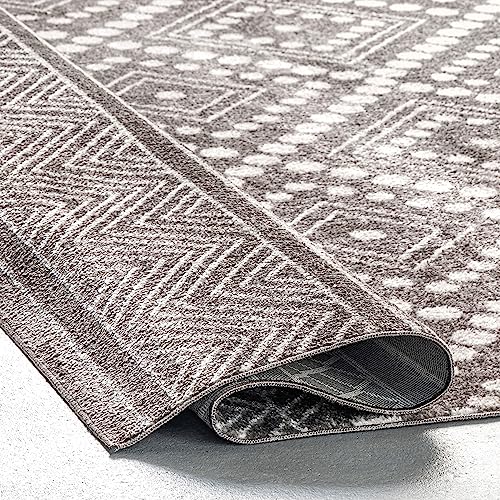 nuLOOM Phyllis Machine Washable Diamond Trellis Area Rug, 8x10, Grey