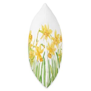 Yellow Daffodils Field Watercolor Throw Pillow, 18x18, Multicolor