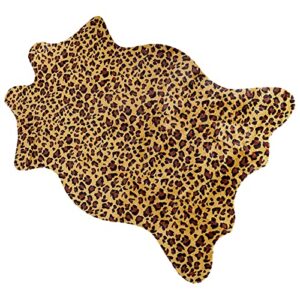 leopard rug cute cheetah print rug area rug nice western decor for living room bedroom non-slip (43 inches x 29 inches) (mc001 - lp01)