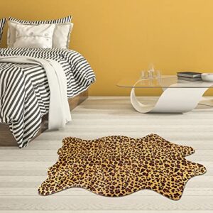 Leopard Rug Cute Cheetah Print Rug Area Rug Nice Western Decor for Living Room Bedroom Non-Slip (43 inches x 29 inches) (MC001 - LP01)